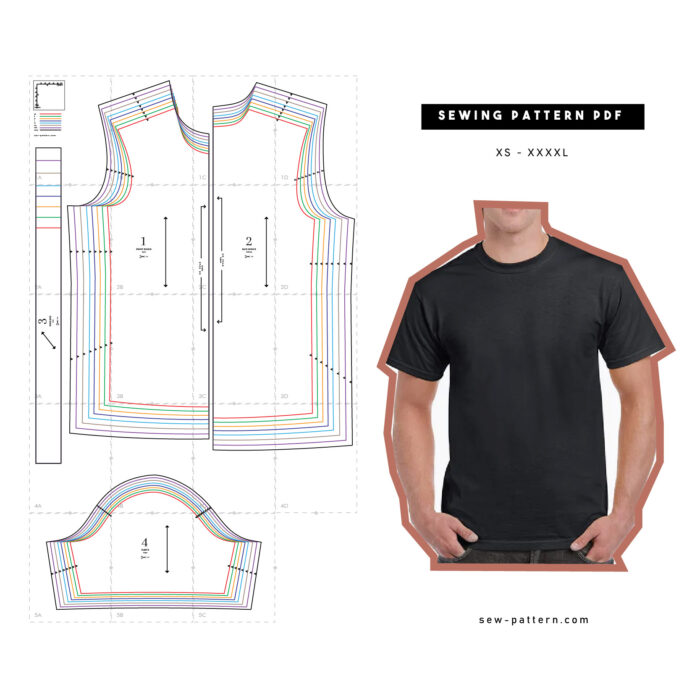 Male T-shirt - Sewing Pattern PDF