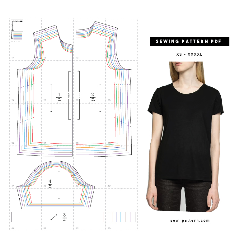 Female Tshirt - Sewing Pattern PDF