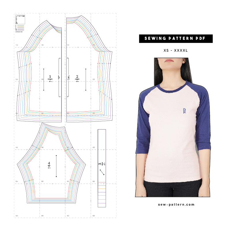 Raglan Shirt - Sewing Pattern PDF